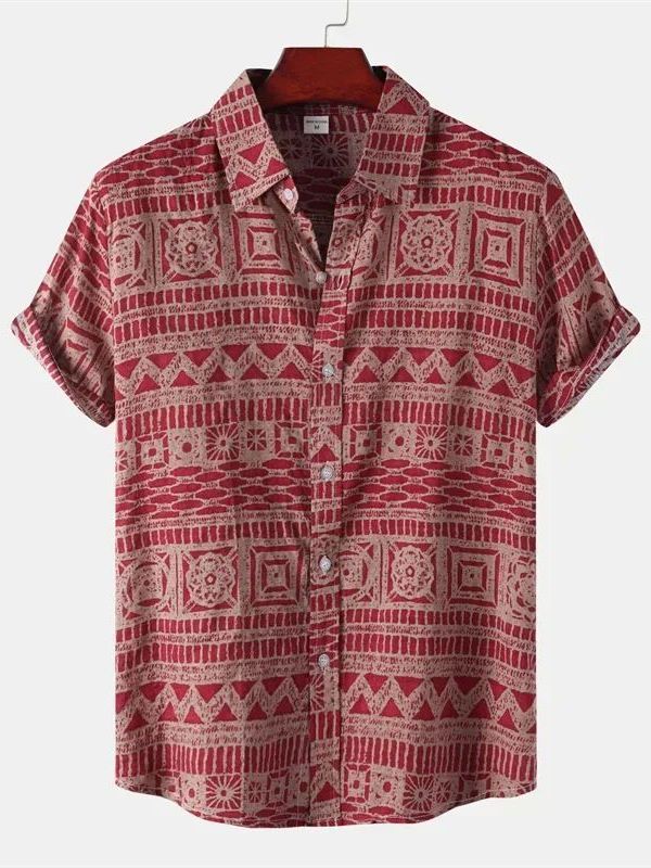 Urban Ethnic Fashion - Мужская рубашка с коротким рукавом в