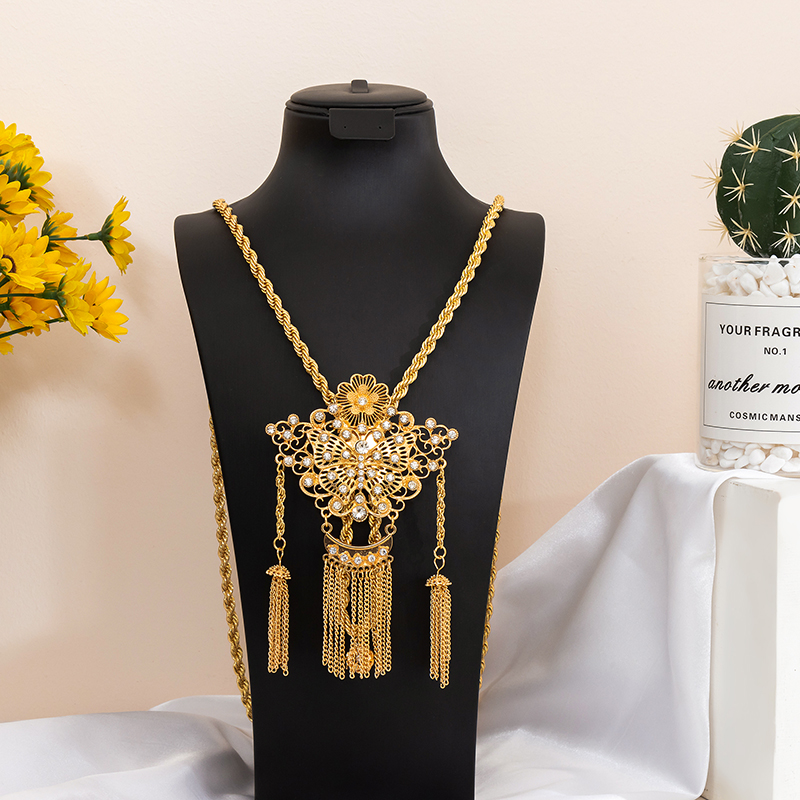 Ethnic Fashion Jewellery - Винтажное многослойное ожерелье с подвеской-бабочкой из